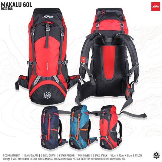 Tas Gunung Carrier Arei Rei Makalu 60L