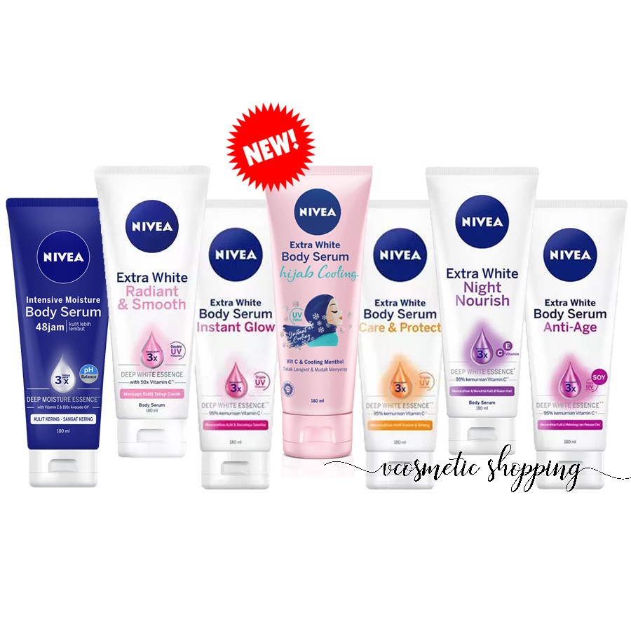 Nivea Body Serum 180 ml Anti Age / Care &amp; Protect / Instant Glow / Radiant &amp; Smooth / Night Nourish