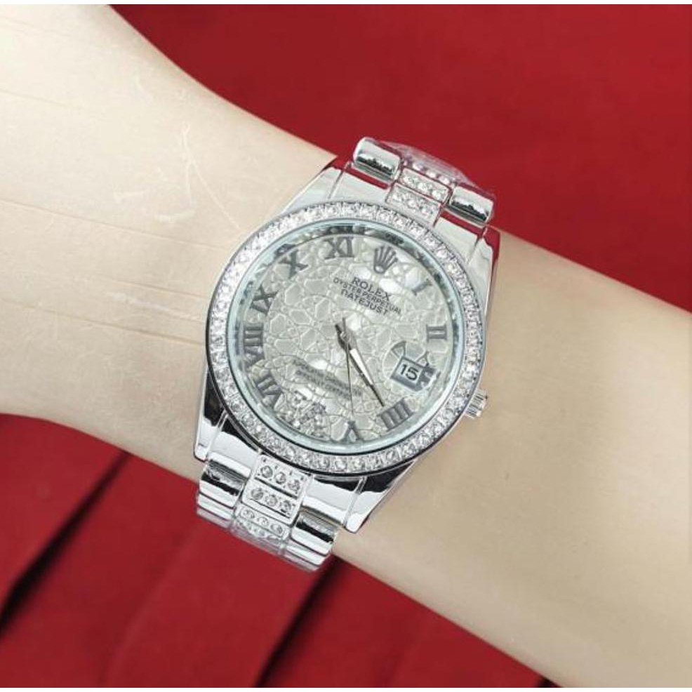 GARANSI TERMURAH JAM TANGAN WANITA SUPER PREMIUM MEWAH ELEGAN ROLEX BERGARANSI