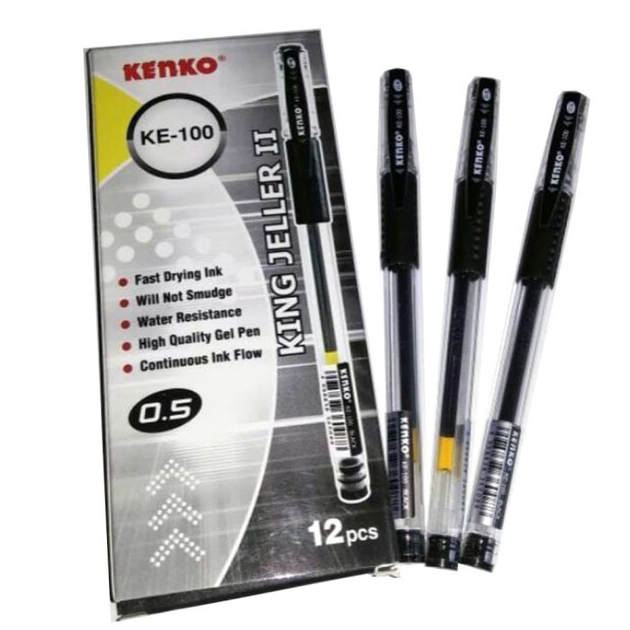

Bolpen / Pulpen / Bolpoin / Ballpoint Gel King Jeller Kenko KE-100 /12pcs