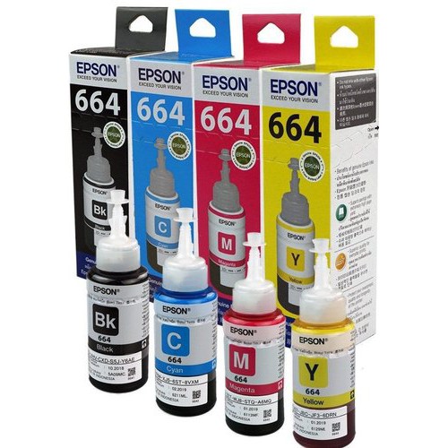 INK EPSON 664 COLOR (BLACK, CYAN, MAGENTA, YELLOW) ORIGINAL TINTA ORI