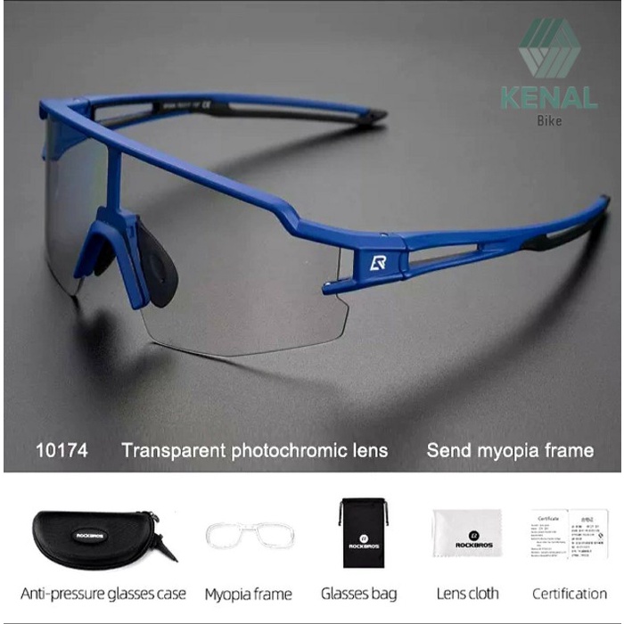 Kacamata Sepeda ROCKBROS Kacamata Olahraga Photochromic - 10174-Biru