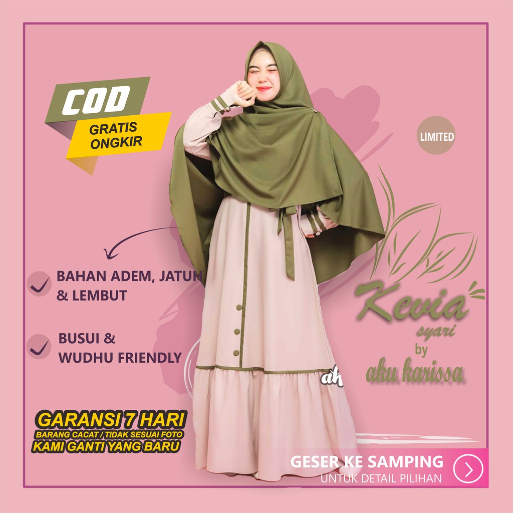 GAMIS AKU KARISSA KEVIA Original berlabel akukarissa aku karisa akukarisa terbaru 2021