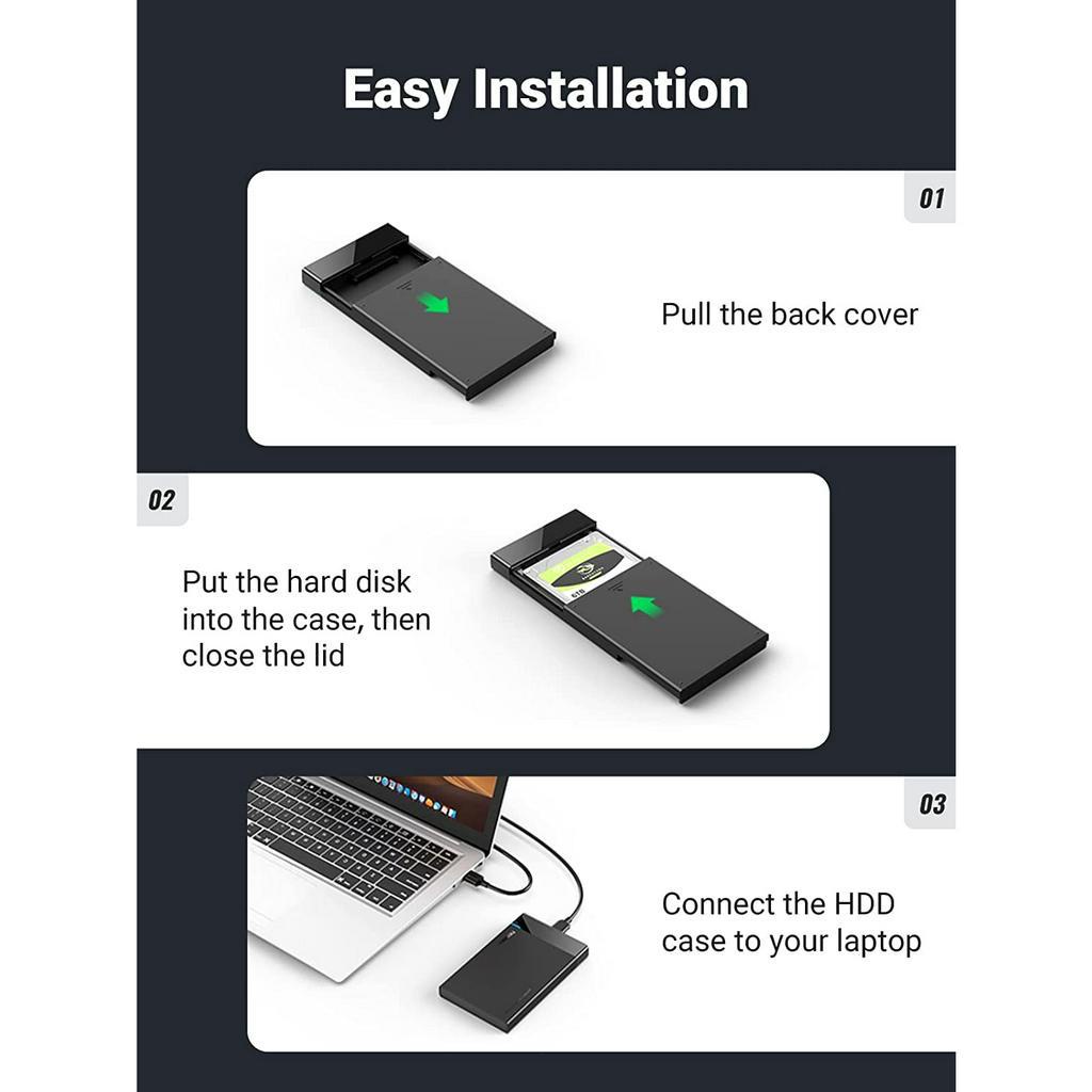 UGREEN Casing Hardisk Eksternal Sata 2.5&quot; in USB 3.0 Enclosure Hardisk Max Read 6TB