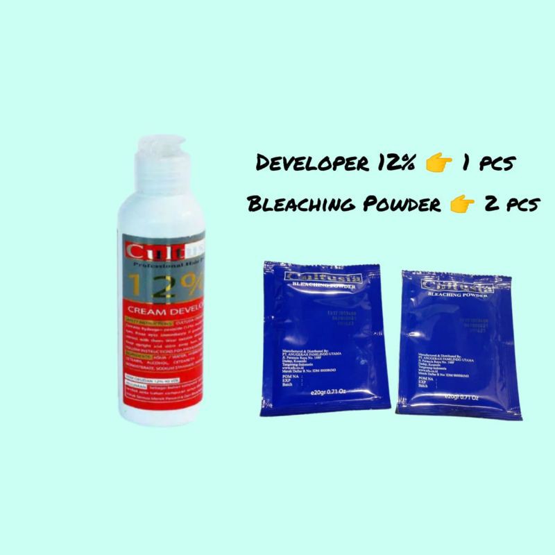 CULTUSIA Cat Rambut Paket Bleaching & Developer 12% 100gr