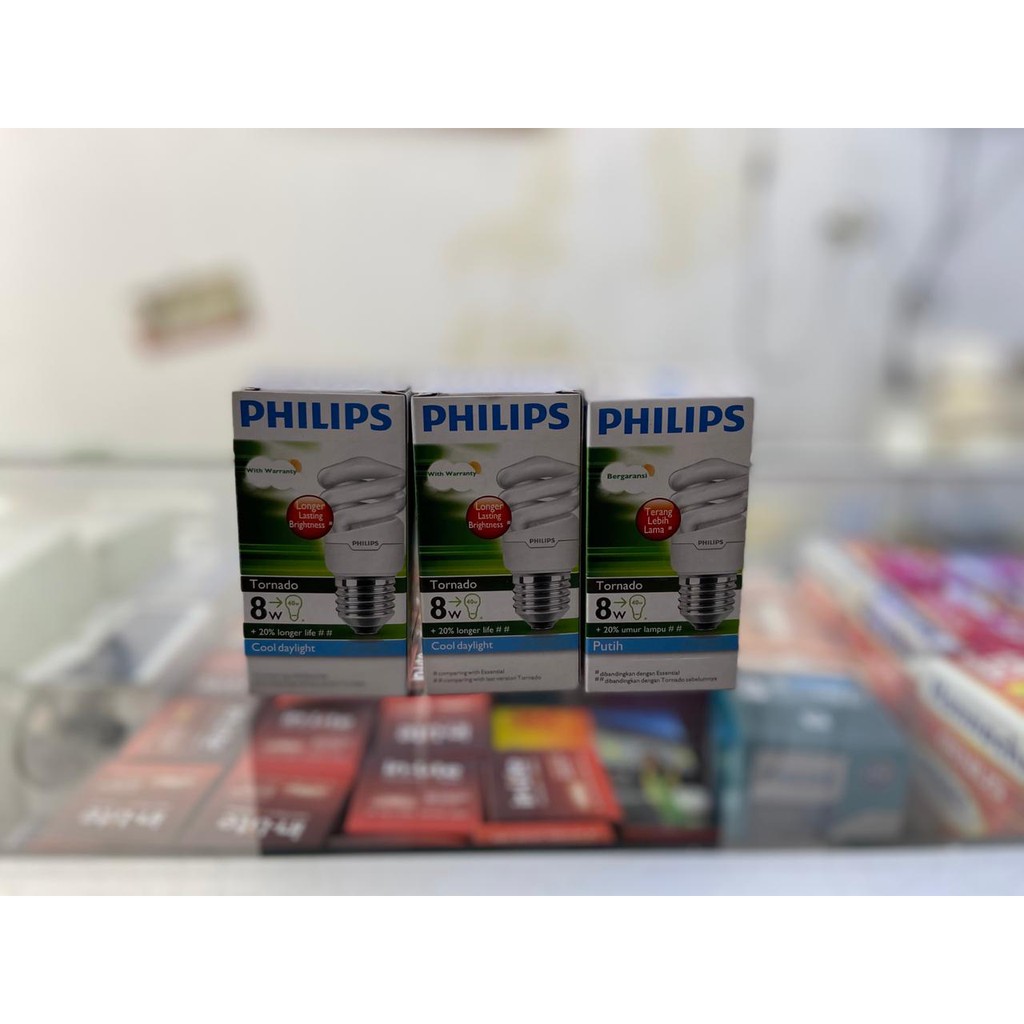 PHILIPS (BUNDLING 3 PCS) LAMPU TORNADO 8 WATT WW - CDL