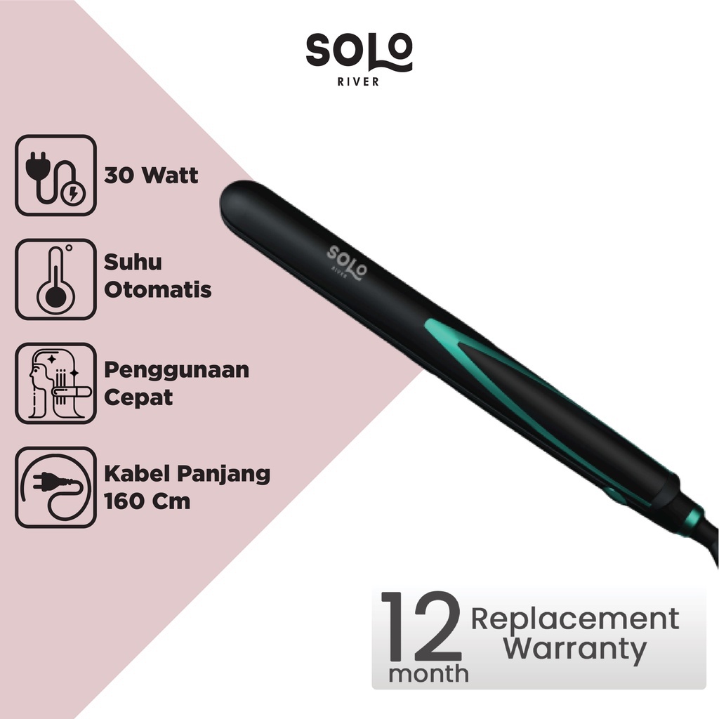 SOLO RIVER Catokan Universal Inframerah Plat Aluminium Pelurus dan Curly Catok Rambut .