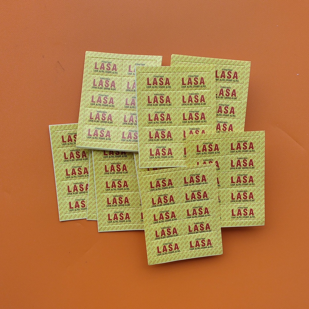 

Stiker Lasa - Stiker Look Alike Sound Alike - Stiker Label Lasa - Isi 50 Lembar.