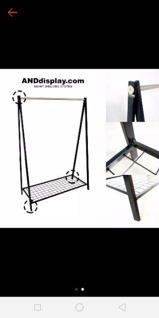 Gawang Baju Bazar Single + Wm T.145 Hitam Anddisplay Gantungan Model Ikea