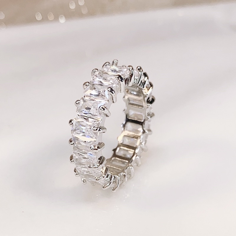 LILIAN RING - cincin zirconia - platinum plated