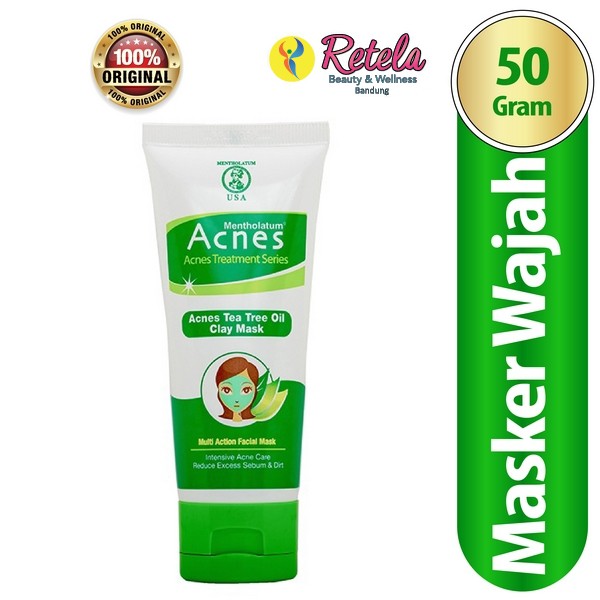 100 Original Acnes Tea Tree Oil Clay Mask 50g Acne Face Mask Masker Jerawat Indonesia