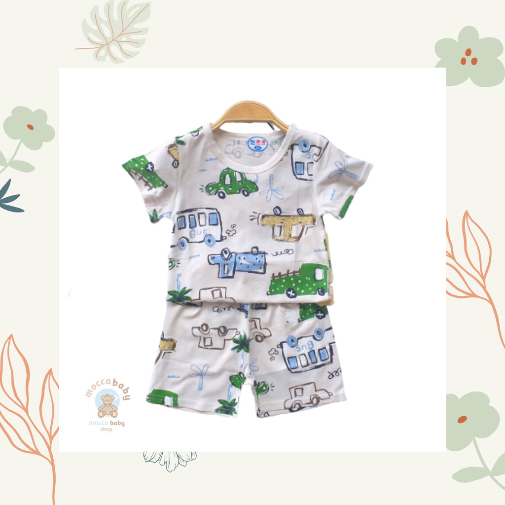 MBSS - Setelan Bayi Pendek FULLPRINT KL / Baju Anak Unisex Setelan Pendek Anak / Baju Bayi Import A121