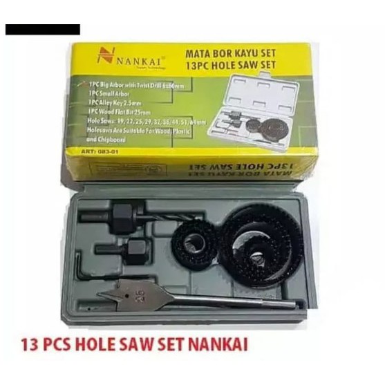 Mata Bor Pelubang Kayu Pipa Hidroponik Set 13pcs Holesaw Hole Saw Kit