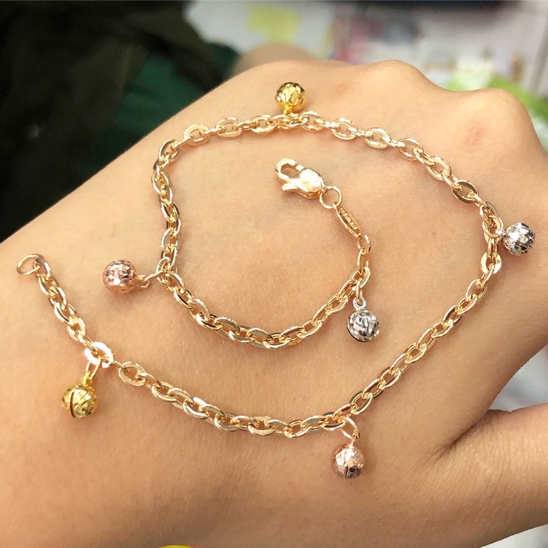 BW19- GELANG KAKI CANDY CANDY 3WARNA 3.87GR KADAR 375 PANJANG 25CM UBS