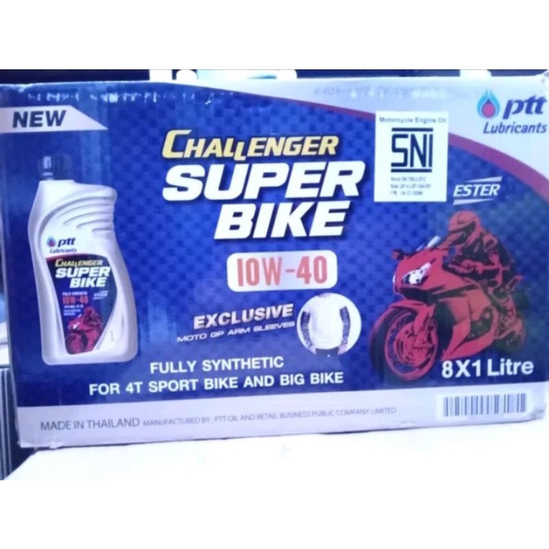 Oli ptt challenger super bike 4t 10w 40 full Ester 1000 ml