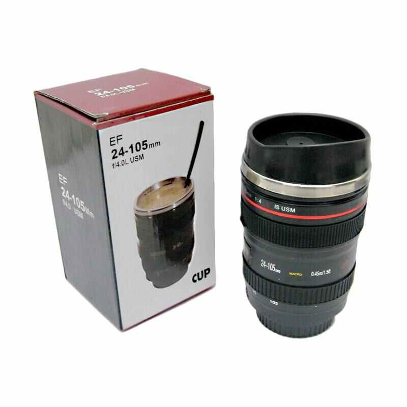 Gelas Mug Replika Lensa Kamera Ef 24-105Mm Tutup Fish Eye - hitam / mug kopi / mug unik