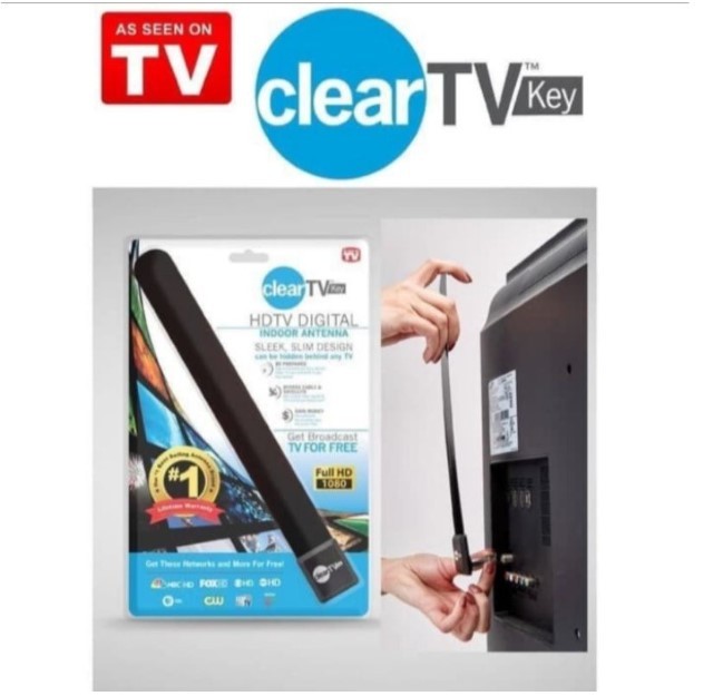 ANTENA CLEAR VISION TV KEY HDTV INDOOR INDOR DALAM DIGITAL JERNIH TV