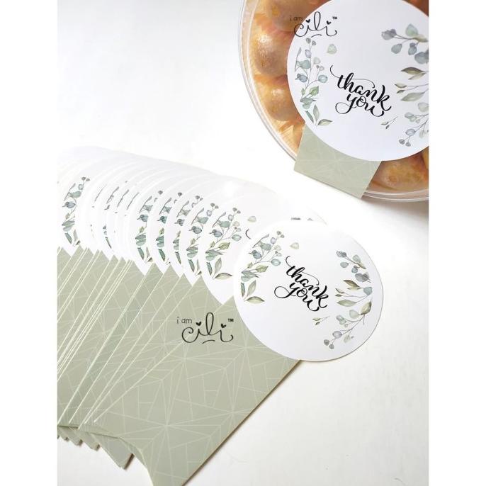 

(SN18) stiker thank you hijau untuk toples 250gr/350gr (uk 7x14cm)