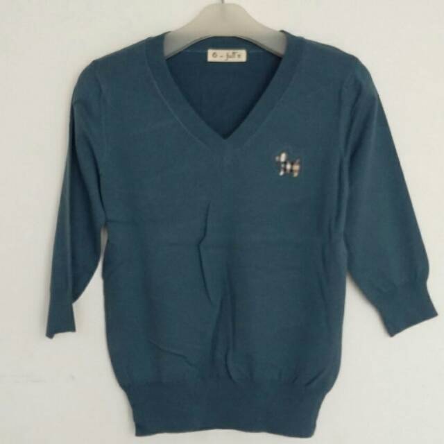 Sweater v neck tgn 7/8 doggie burberry