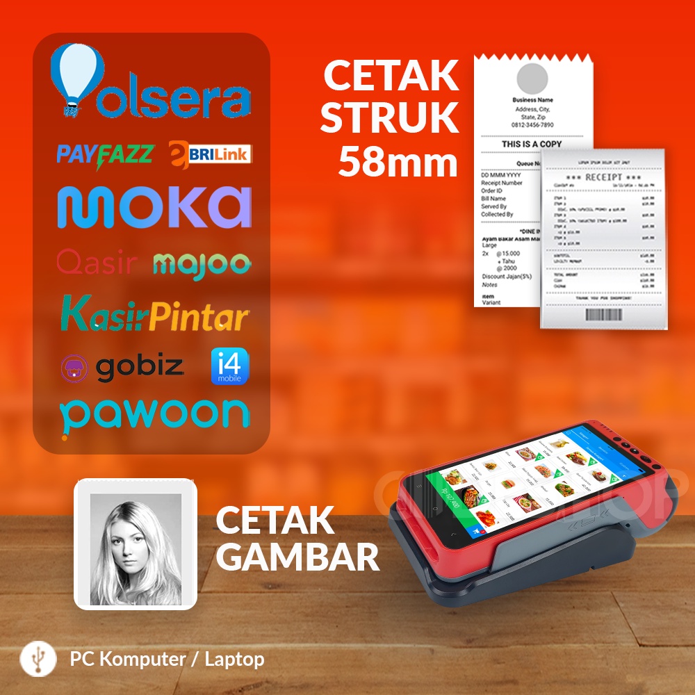 Mesin Kasir Portabel Kassen XA-03 Mobile Smart POS Payment Android