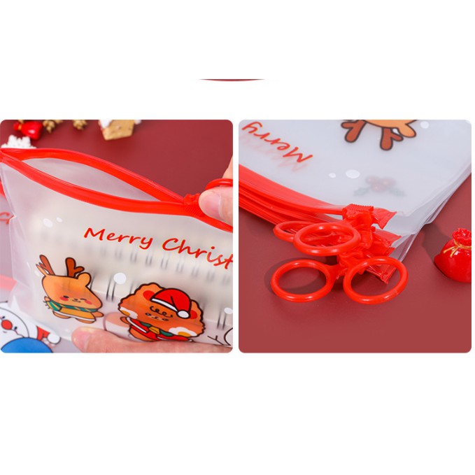 Wadah Serbaguna Zipper Bag MERRY CHRISTMAS Lucu / Tempat Penyimpanan Multifungsi Motif HARI NATAL