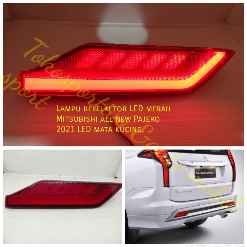 Lampu LED reflektor bumper belakang Mitsubishi all new Pajero 2021 LED model Audi mata kucing merah Led