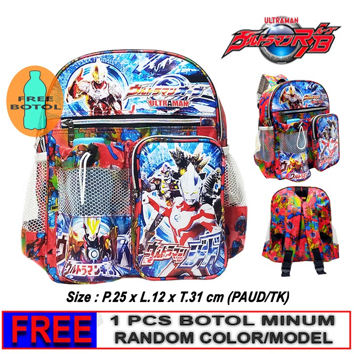 Tas Ransel Mini FREE BOTOL!! anak Sekolah PAUD/TK karakter SPIDERMAN-ULTRAMAN-CAPT.AMERICA -BATMAN