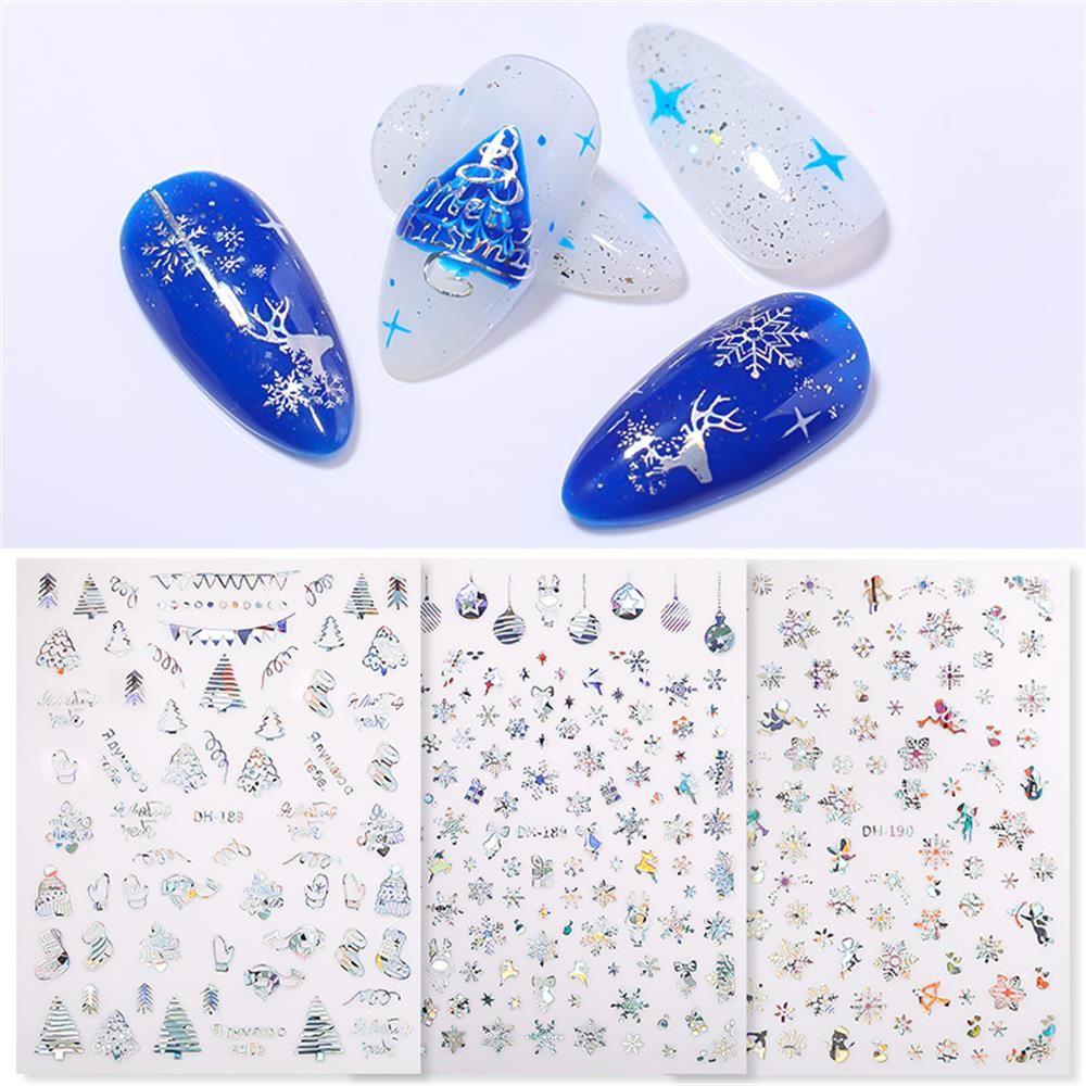 Preva Stiker Nail Art 3D Silver Hologram Manicure Dekor