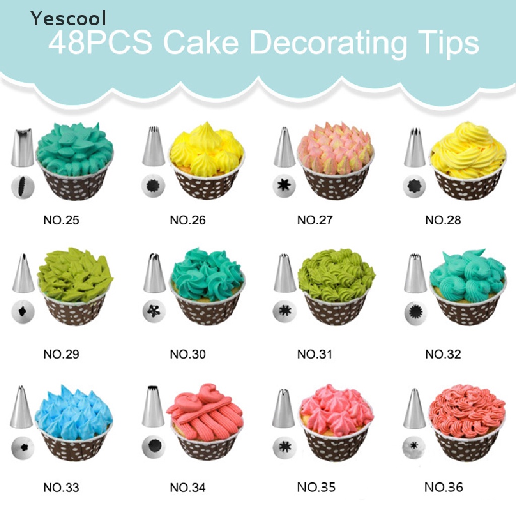 24 / 36 / 48pcs / Set Kotak Alat Nozzle Icing Piping Bahan Stainless Steel Untuk Dekorasi Kue