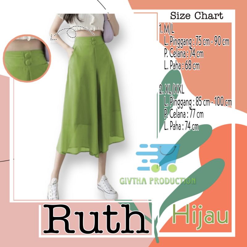 Celana Sifon Casual wanita gaya korea model terbaru - Givtha Ruth Pants