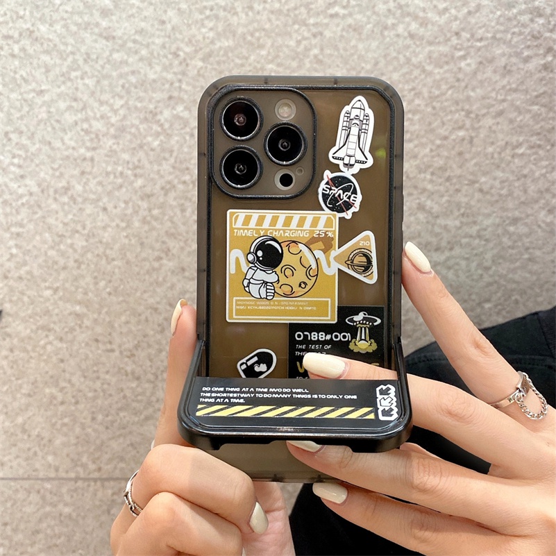 Soft Case Silikon Transparan Motif Astronot Untuk iPhone 13 12 11 Pro Max X Xr Xs Max 8 7 Plus