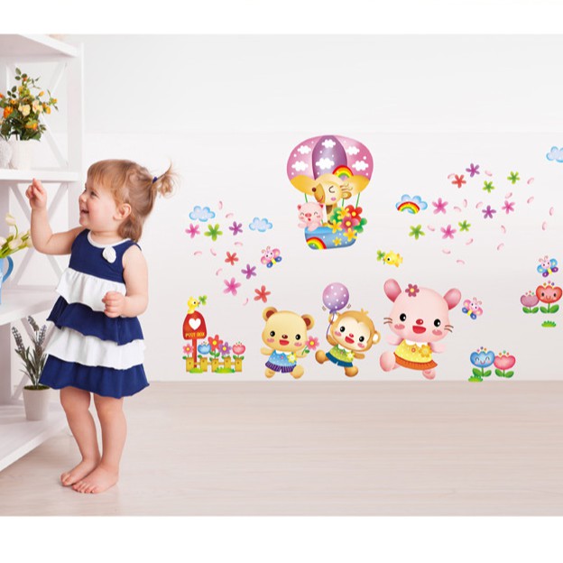 Reliza Wall Sticker Animal Kid Balon Udara anak hewan Stiker Dinding 1032