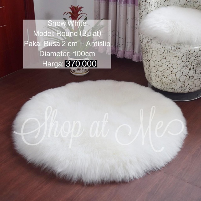 

Karpet Bulu Premium SNOW WHITE Diameter 100cm Termasuk Busa Empuk