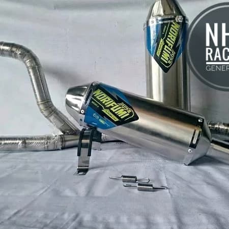 KNALPOT NORIFUMI ROCKET 4 DOUBLE SILINCER BUAT CRF150 KLX DTRACKER