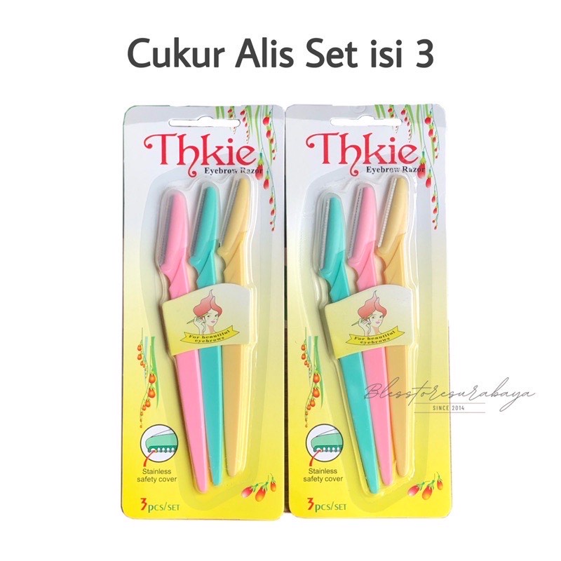 Pisau cukur alis TINEKE (1 set isi 3 biji)