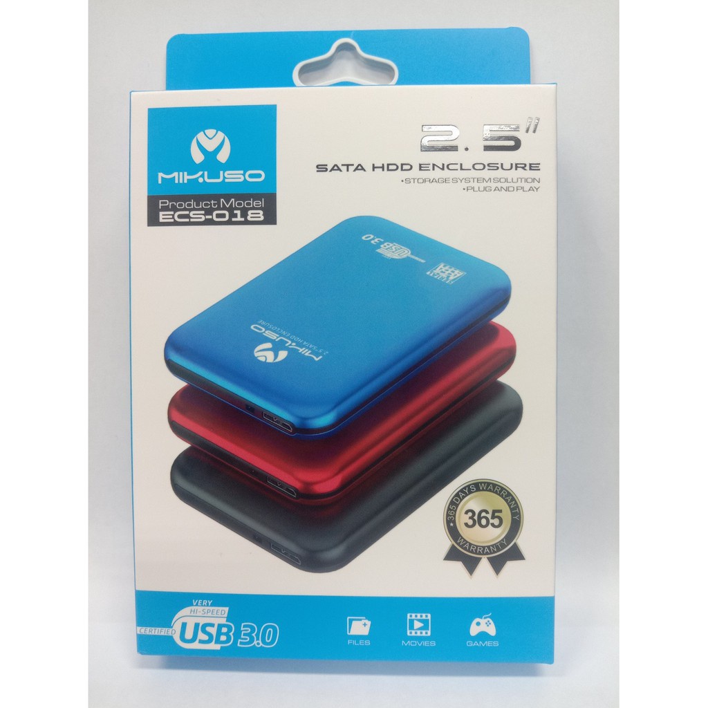 MIKUSO CASE HDD USB 3.0 (RED, BLACK, &amp; BLUE)