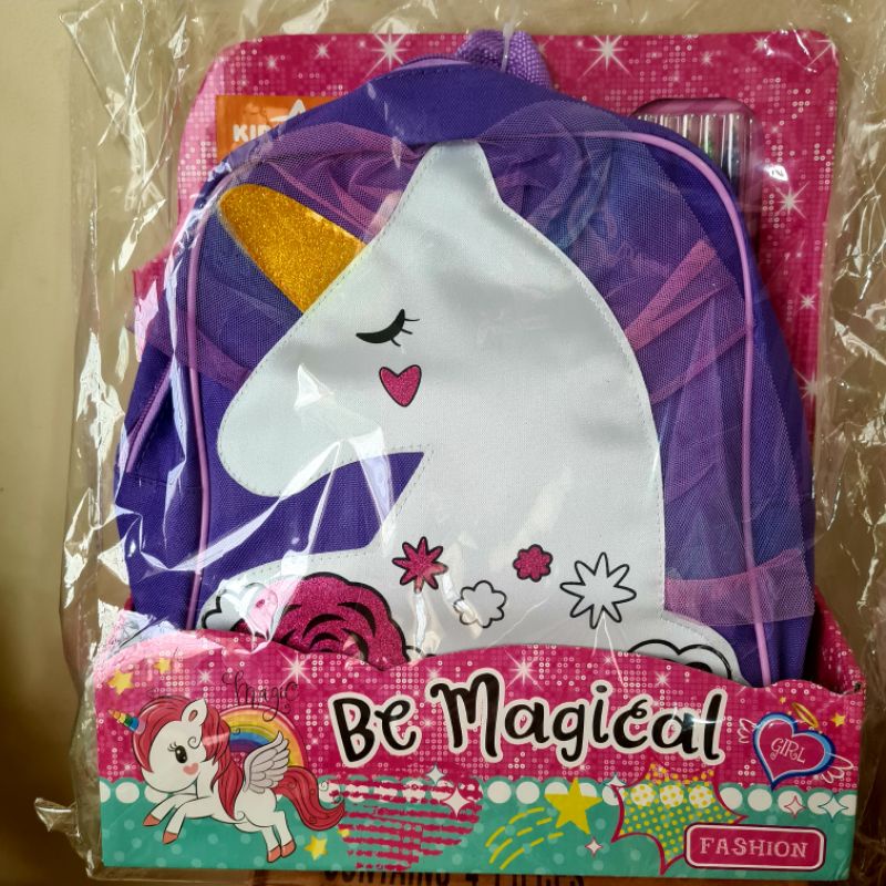 Tas Ransel Anak Be Magic Unicorn Pony Kuda Tanduk warna ungu