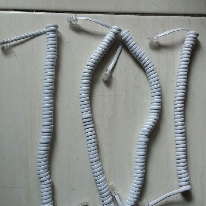 Kabel Spiral Telphone 1 Meter - Putih