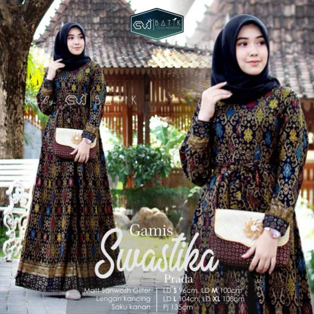 Gamis Batik Solo Syar I Modern Termurah Elegan Shopee Indonesia