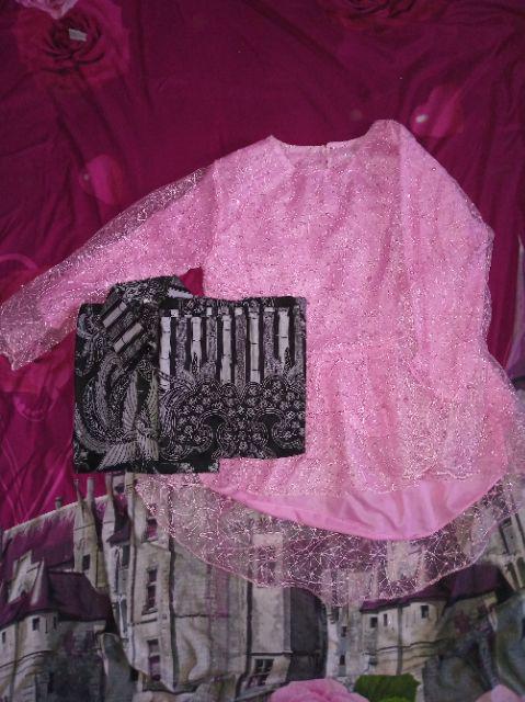 (termurah - Ori & Real Pic! Busui_6 Warna) Batik Couple Andhini Kebaya Couple Brukat Anabel - Bs073