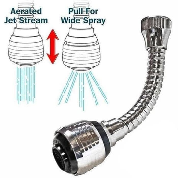 SAMBUNGAN KERAN AIR SELANG FLEKSIBEL 360 ROTATE EXTENDER FAUCET AERATOR IMPOR MURAH