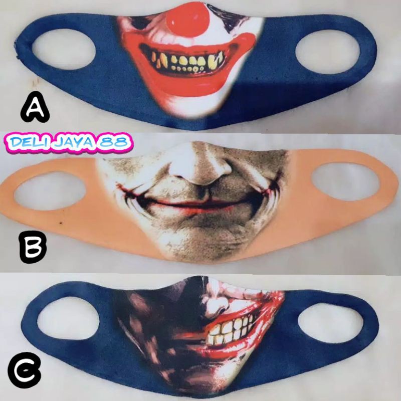 Masker scuba tebal MOTIF WAJAH dewasa cowok cewek (UNISEX)