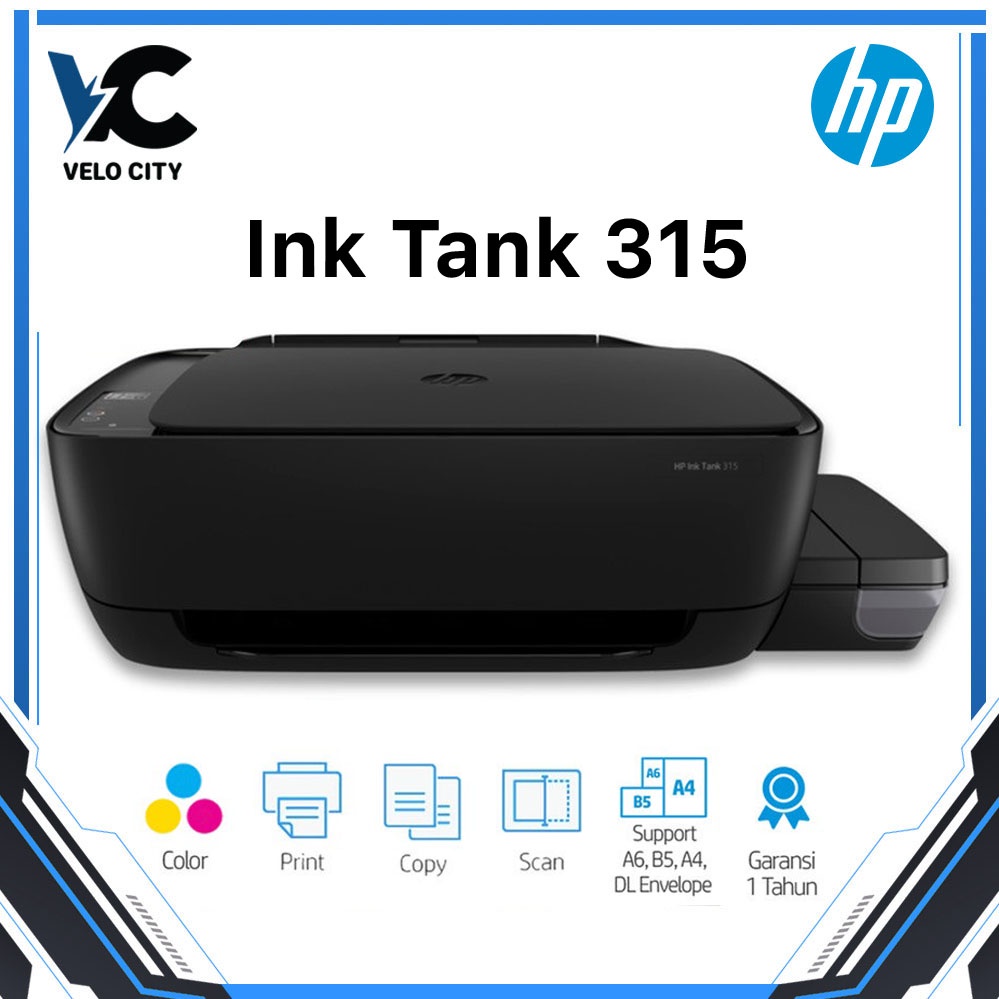 Printer HP Ink Tank 315 Print Scan Copy All-in-One Color GT51 GT52