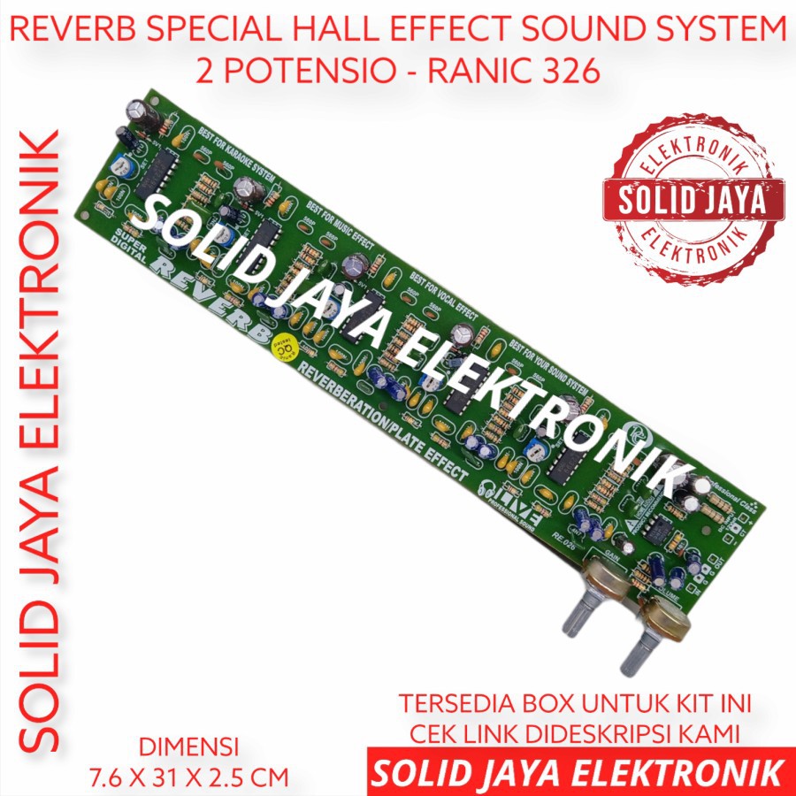 KIT REVERB 2 POTENSIO SPECIAL HALL EFFECT EFEK TONE CONTROL SOUND SYSTEM RANIC 326