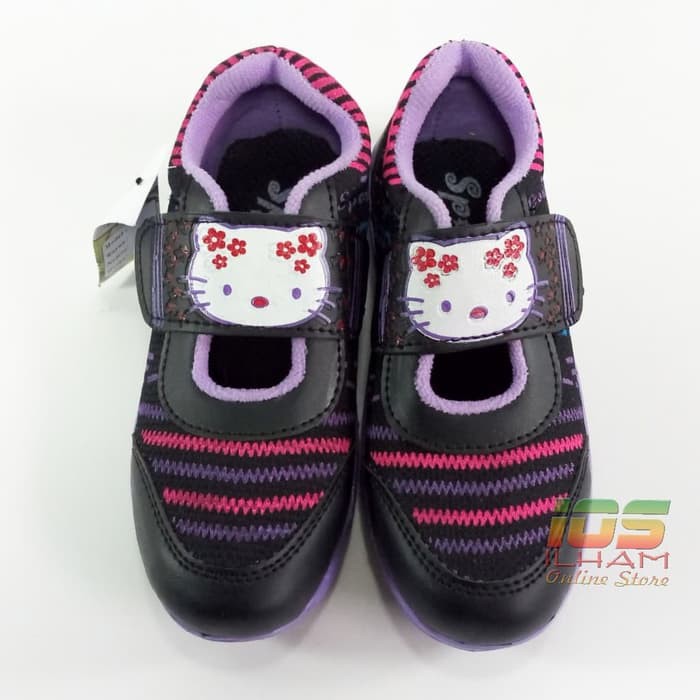 Sporty Hello Kitty LB/BR Sepatu Anak Perempuan Size 26-35 Hitam Ungu