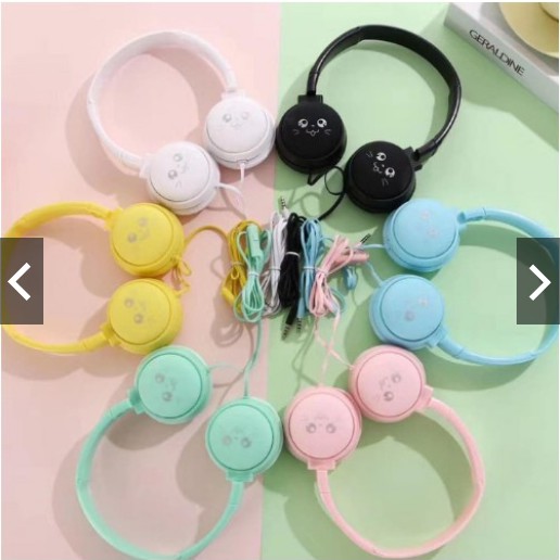 Headphone Headset bando kucing Macaroon J18 J 18 J-18