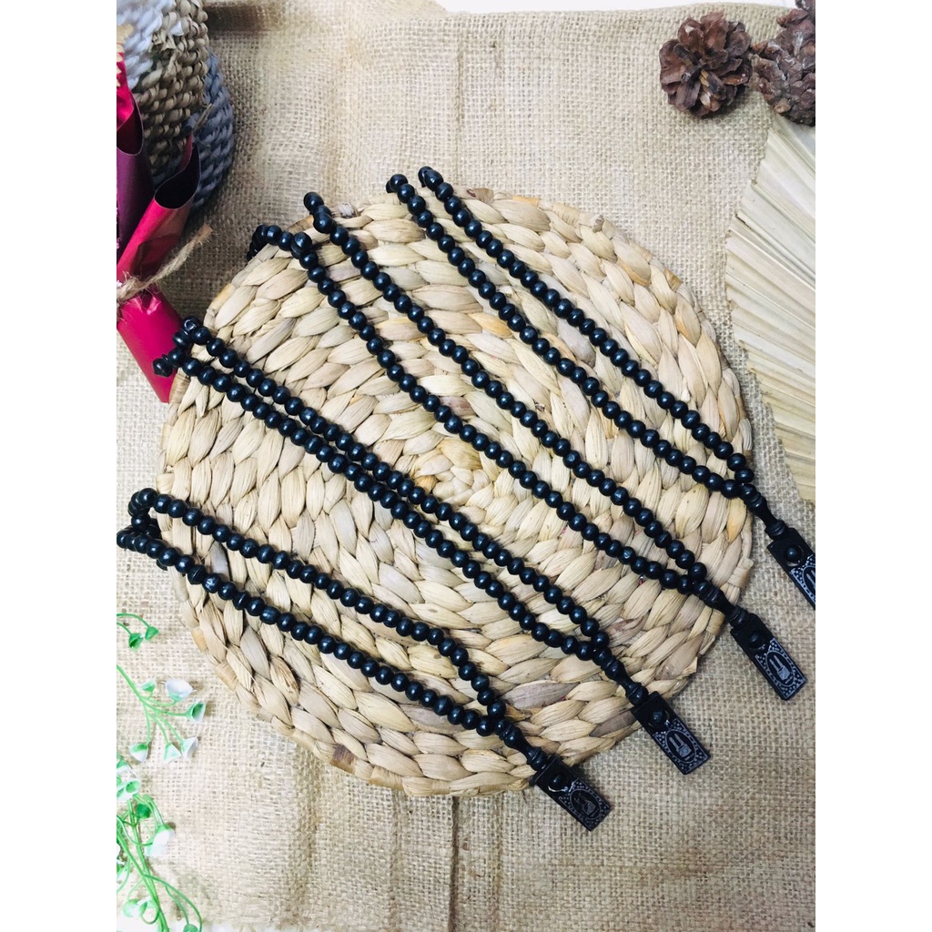 SOUVENIR TASBIH 99 BUTIR RAMADHAN IDUL FITRI/Perlengkapan sholat, dzikir, tasbih kayu pilihan, hadiah haji dan umroh, travel size, murah