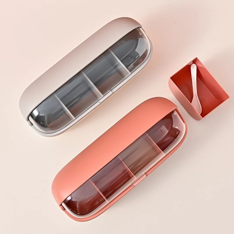 NA - TEMPAT BUMBU DAPUR 4 SLOT + TUTUP PLASTIK RAK BUMBU 343