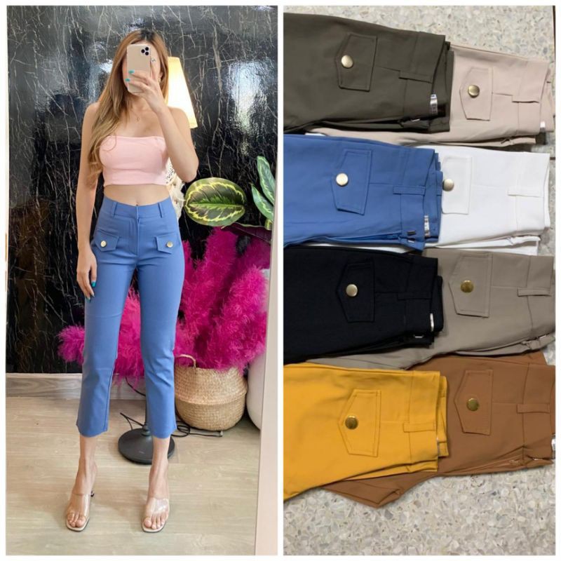 Ready New Chokdee hw 7/8 pants pocket celana wanita best seller fashion