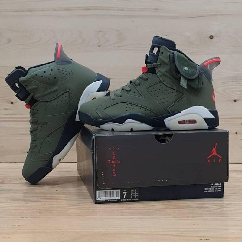 Sepatu nike air jordan 6 x travis scott cactus jack